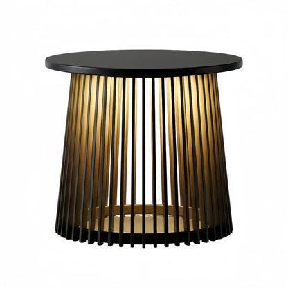 Irondale Modern Outdoor Floor Lamp - Black Metal & Acrylic Cylindrical Design for Patio