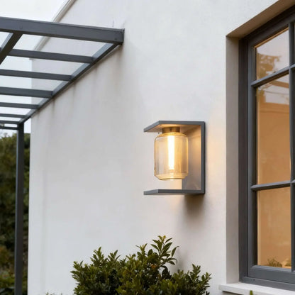 Irondale Industrial Solar LED Wall Sconce – Black Outdoor Light for Patio
