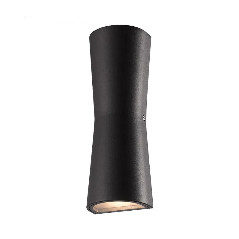 Irondale Modern Outdoor Wall Lamp - Black/White Metal Cylindrical Design for Garden