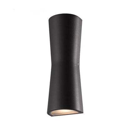 Irondale Modern Outdoor Wall Lamp - Black/White Metal Cylindrical Design for Garden