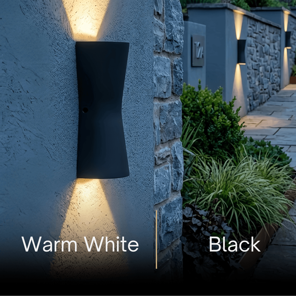Irondale Modern Outdoor Wall Lamp - Black/White Metal Cylindrical Design for Garden