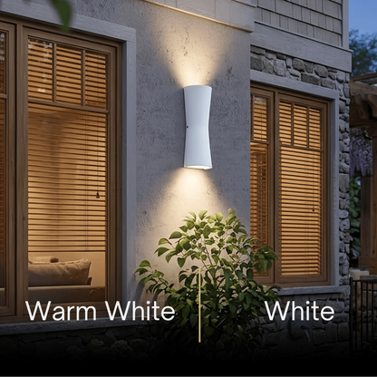 Irondale Modern Outdoor Wall Lamp - Black/White Metal Cylindrical Design for Garden