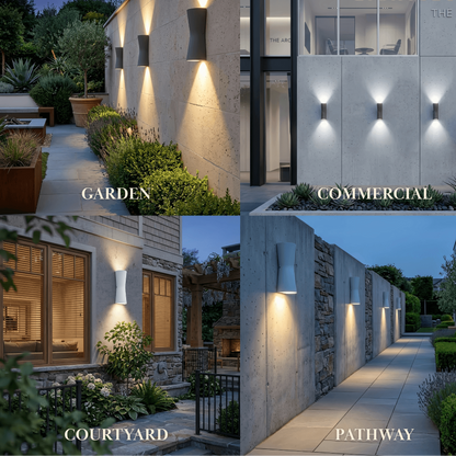 Irondale Modern Outdoor Wall Lamp - Black/White Metal Cylindrical Design for Garden