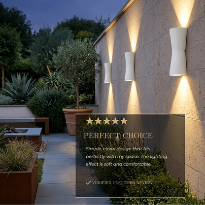 Irondale Modern Outdoor Wall Lamp - Black/White Metal Cylindrical Design for Garden