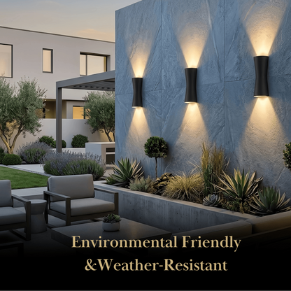 Irondale Modern Outdoor Wall Lamp - Black/White Metal Cylindrical Design for Garden