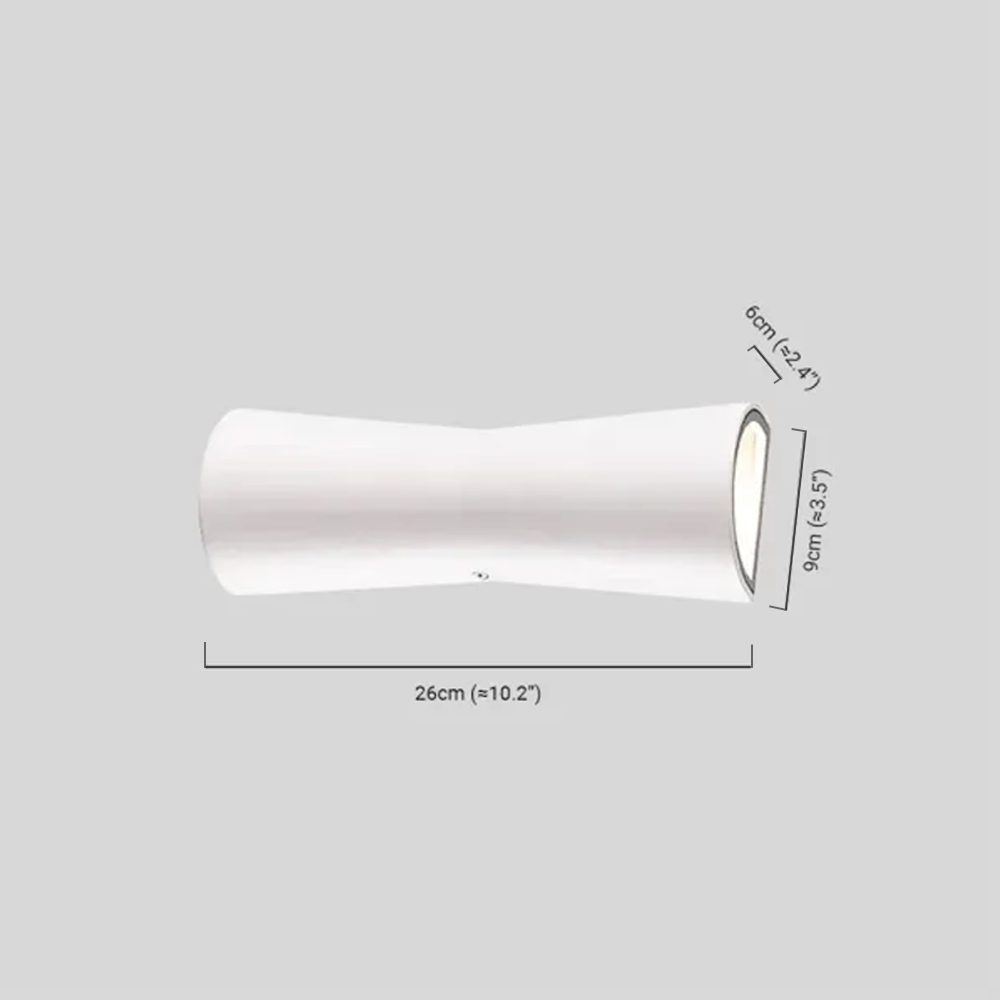 Irondale Modern Outdoor Wall Lamp - Black/White Metal Cylindrical Design for Garden