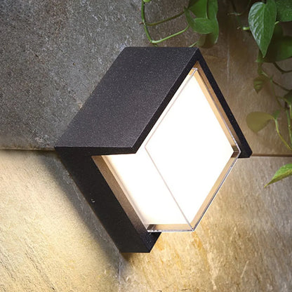 Irondale Modern Metal/Acrylic Outdoor Wall Lamp - Round/Rectangular External Wall