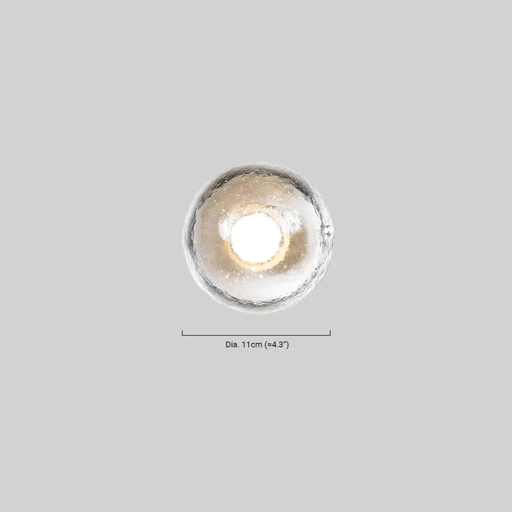 Embrace Modern Outdoor Wall Lamp - Clear Glass & Metal Round Design for Garden