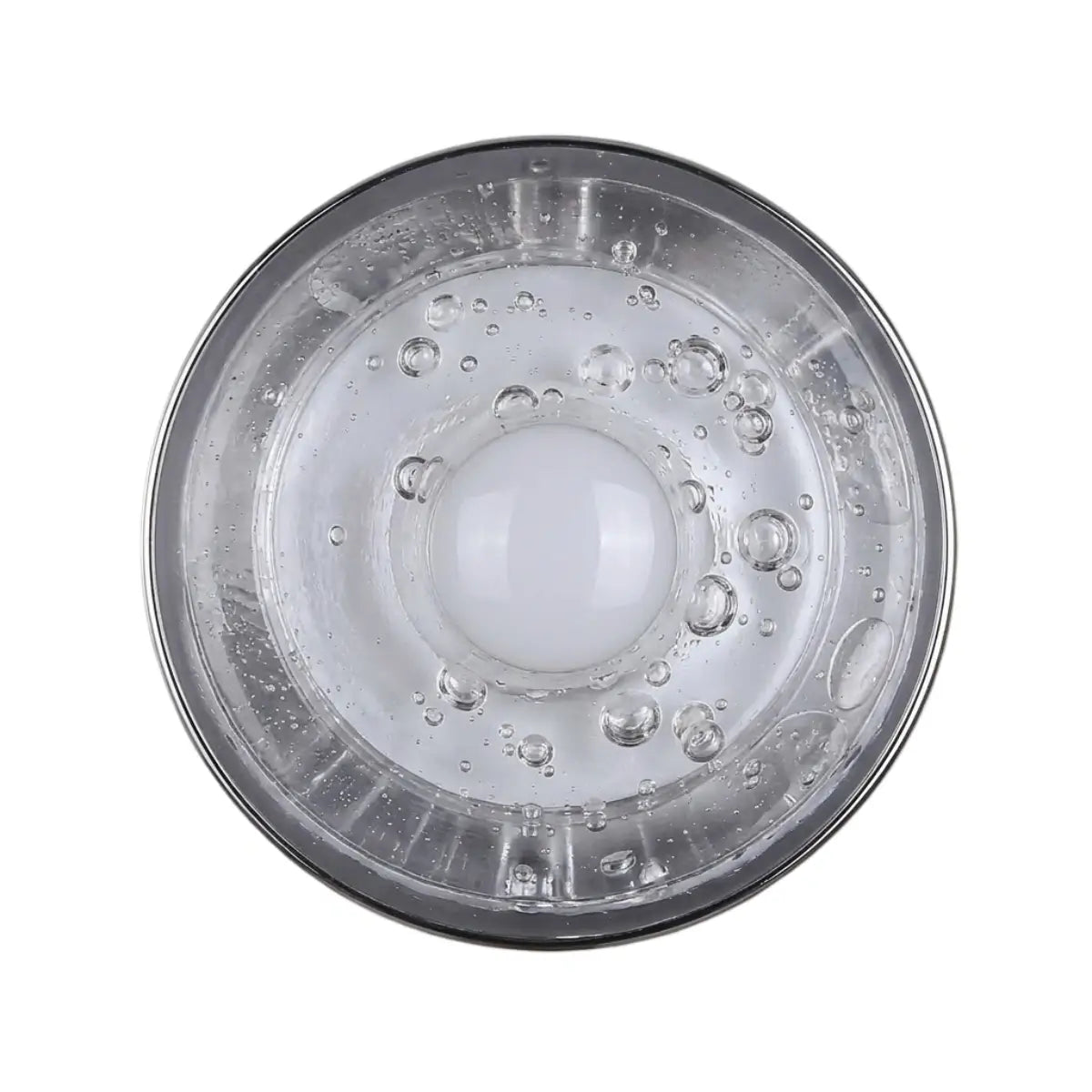 Embrace Modern Outdoor Wall Lamp - Clear Glass & Metal Round Design for Garden