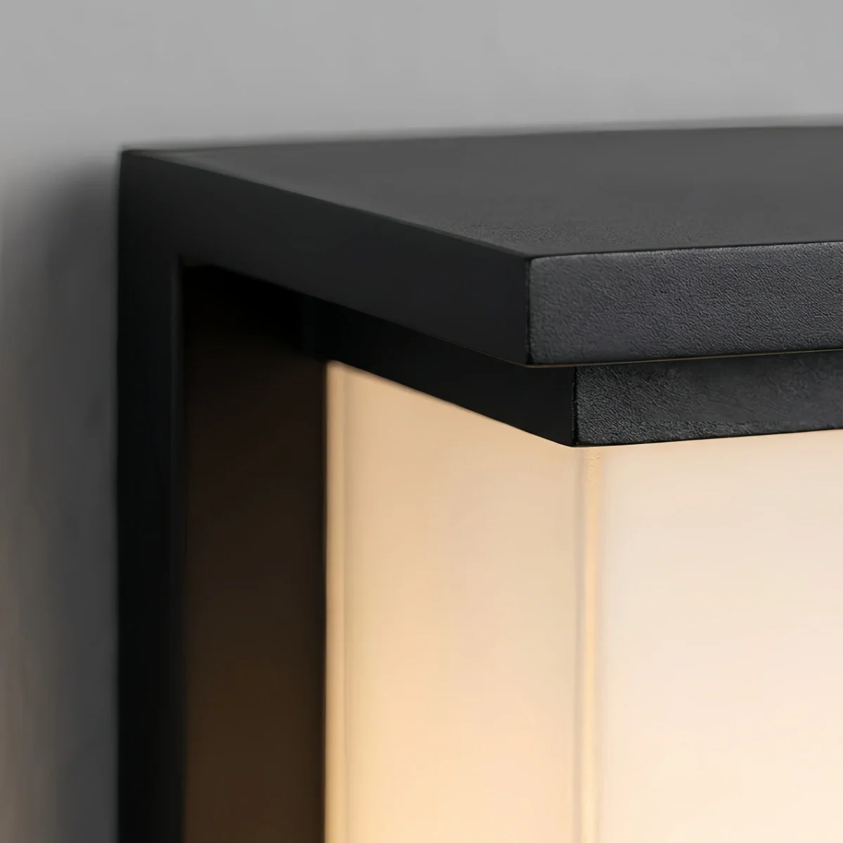 Arcato Modern Rectangular Outdoor Wall Lamp - Black Metal/Acrylic for Patio