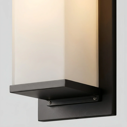 Arcato Modern Rectangular Outdoor Wall Lamp - Black Metal/Acrylic for Patio
