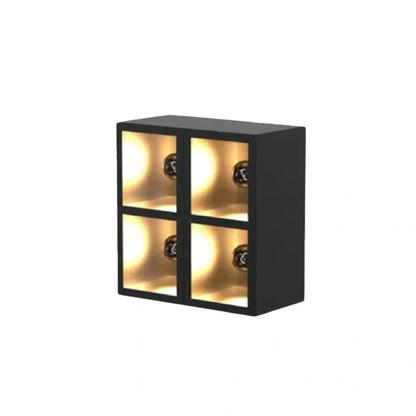 Nuvlight- Black Metal & Glass Cube Square Design for Garage