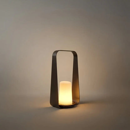 Lunara Modern Portable Floor Lamp - Rechargeable Outdoor Light in Coffee/Grey
