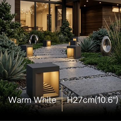 Arcato Modern Outdoor Floor Lamp - Black Metal Rectangular Design for Garden & Patio
