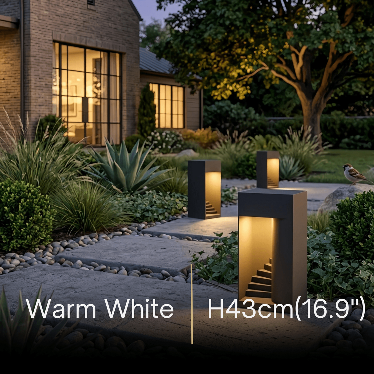 Arcato Modern Outdoor Floor Lamp - Black Metal Rectangular Design for Garden & Patio
