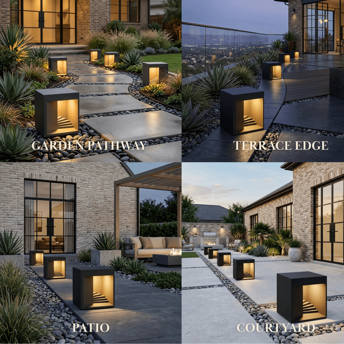 Arcato Modern Outdoor Floor Lamp - Black Metal Rectangular Design for Garden & Patio