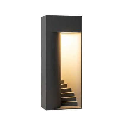 Arcato Modern Outdoor Floor Lamp - Black Metal Rectangular Design for Garden & Patio