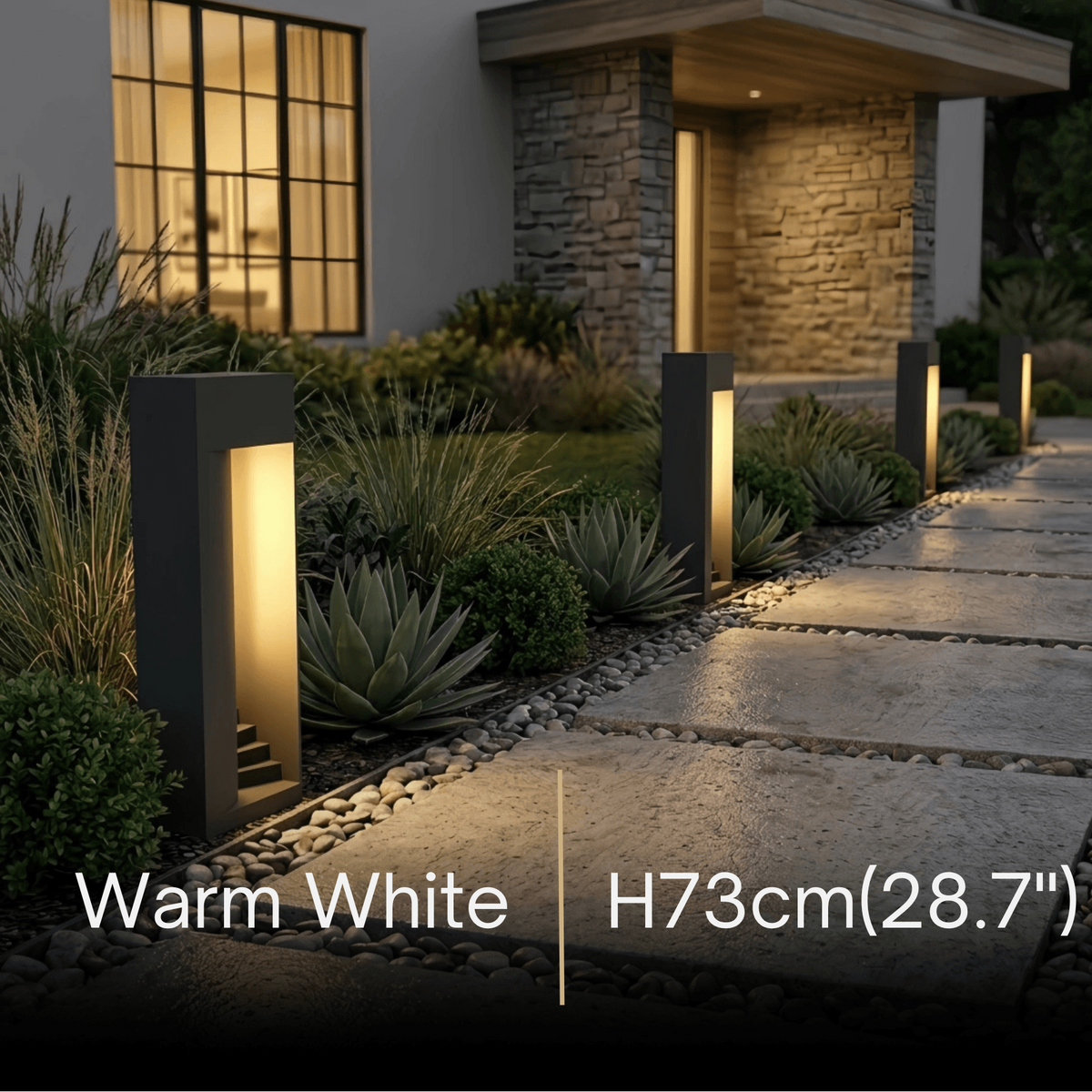 Arcato Modern Outdoor Floor Lamp - Black Metal Rectangular Design for Garden & Patio