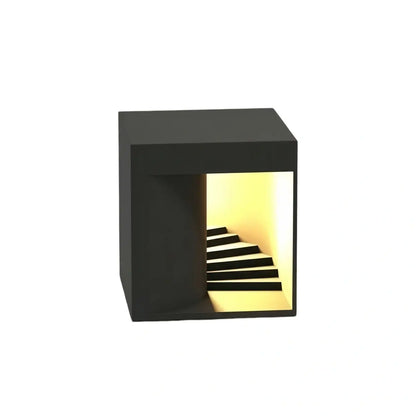 Arcato Modern Outdoor Floor Lamp - Black Metal Rectangular Design for Garden & Patio