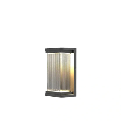 Irondale Industrial Outdoor Wall Lamp - Black Metal Rectangular Design for Garden