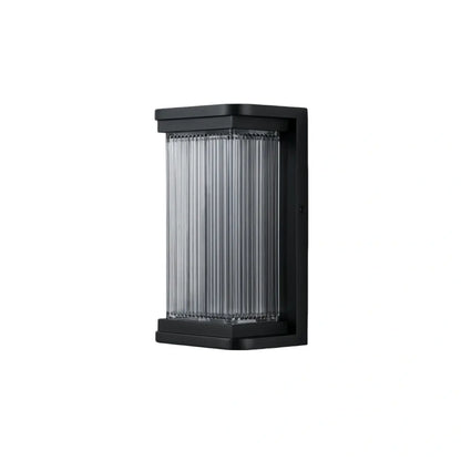 Irondale Industrial Outdoor Wall Lamp - Black Metal Rectangular Design for Garden
