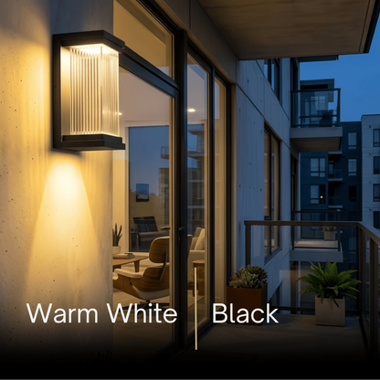 Irondale Industrial Outdoor Wall Lamp - Black Metal Rectangular Design for Garden