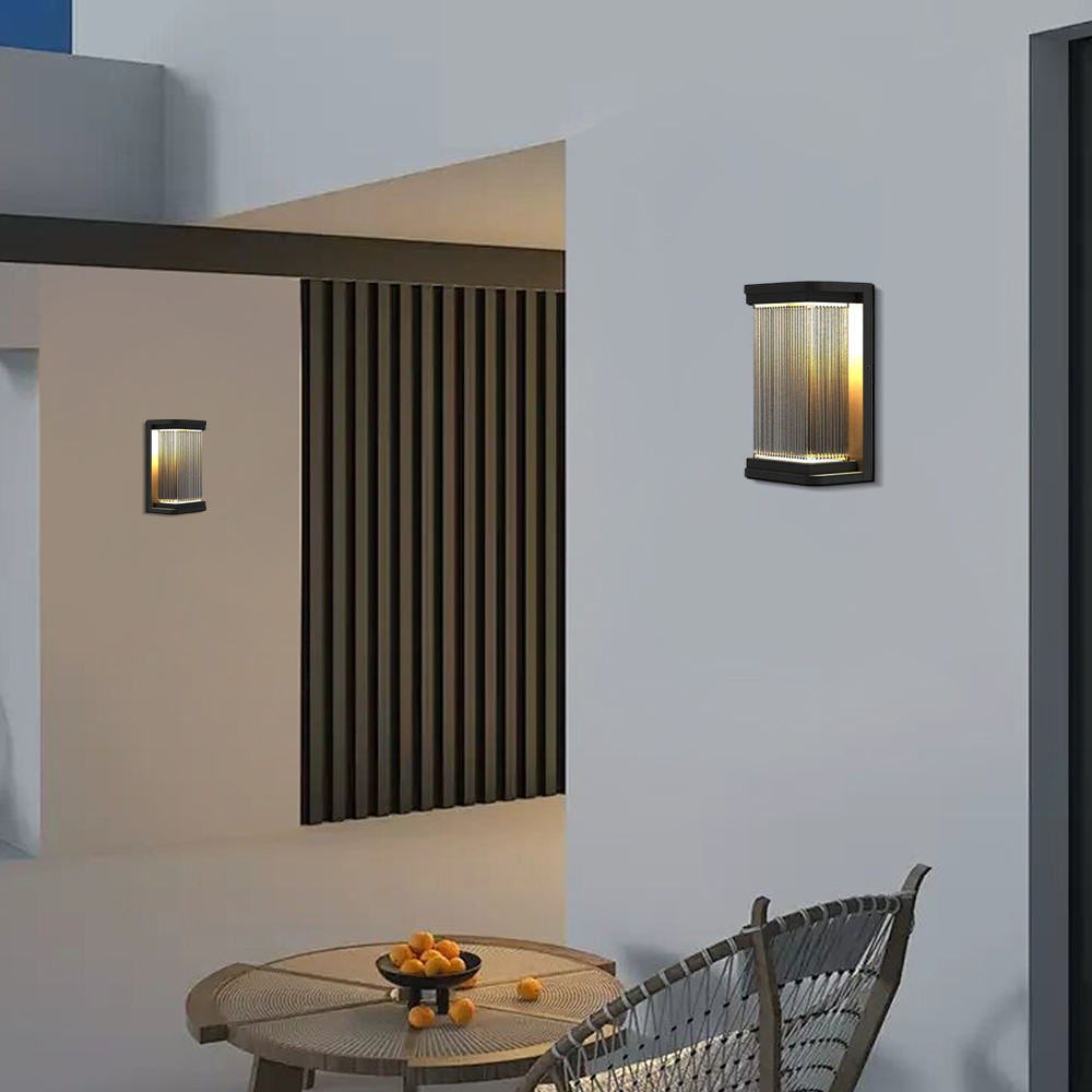 Irondale Industrial Outdoor Wall Lamp - Black Metal Rectangular Design for Garden