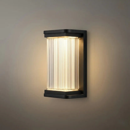 Irondale Industrial Outdoor Wall Lamp - Black Metal Rectangular Design for Garden