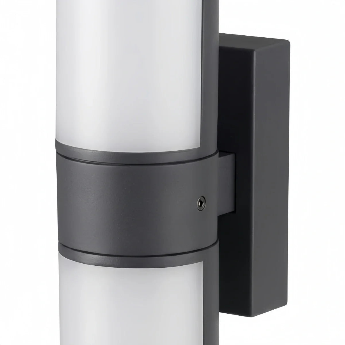 Irondale Modern Sensor Outdoor Wall Sconce - Black Metal & Acrylic Cylinder Garden