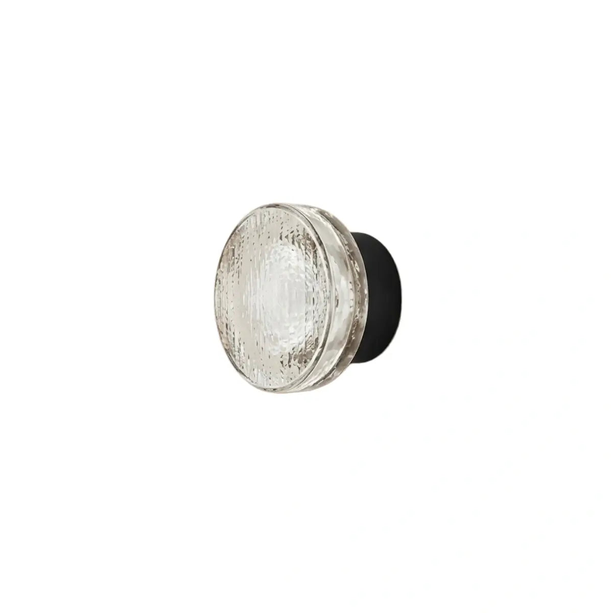 Embrace Modern Outdoor Wall Lamp - Clear Glass & Metal Round Design for Patio