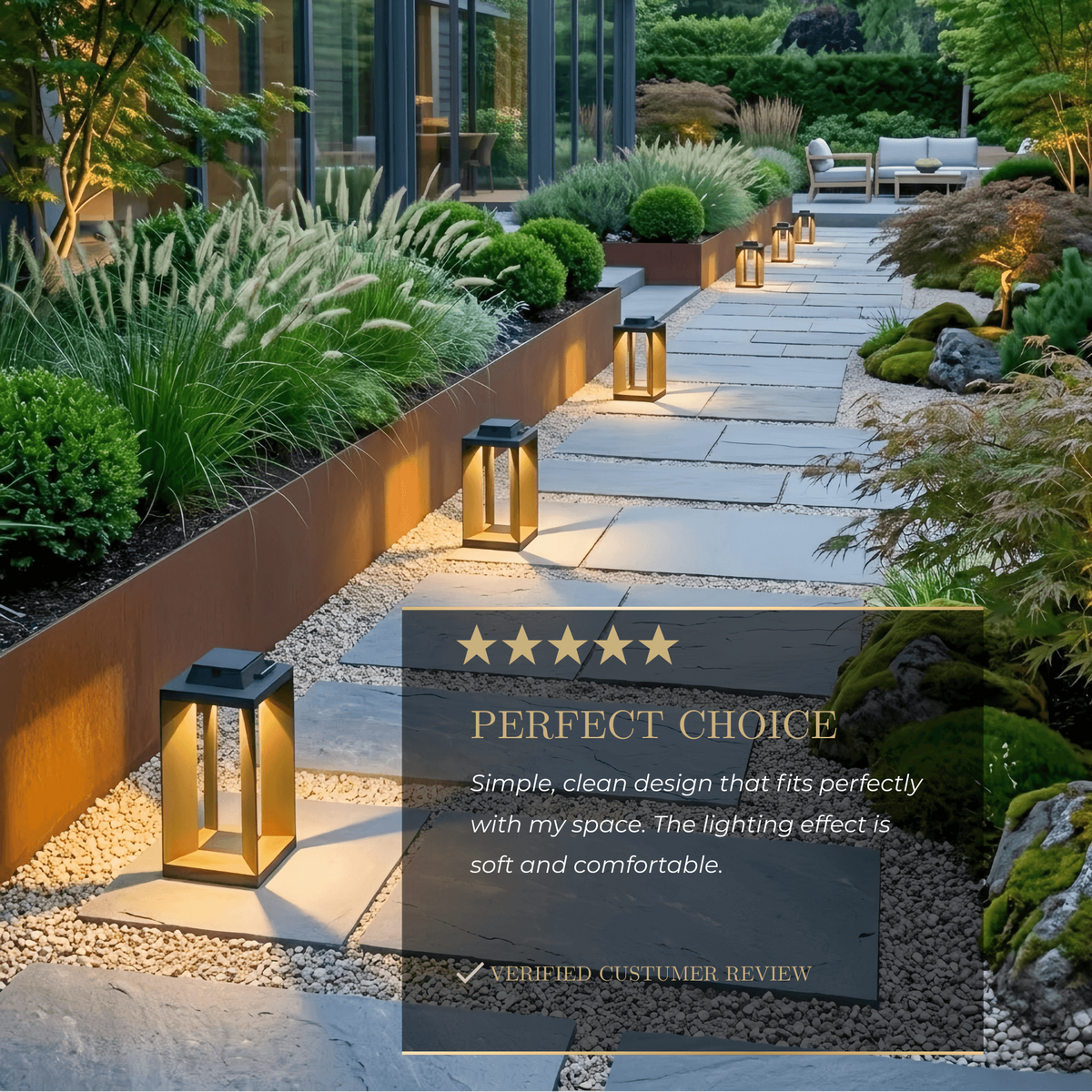 Irondale Modern Outdoor Floor Lamp - Black Metal Cylindrical Design for Garden