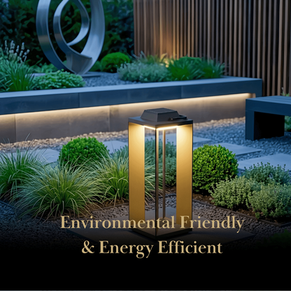 Irondale Modern Outdoor Floor Lamp - Black Metal Cylindrical Design for Garden