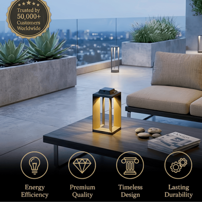 Irondale Modern Outdoor Floor Lamp - Black Metal Cylindrical Design for Garden