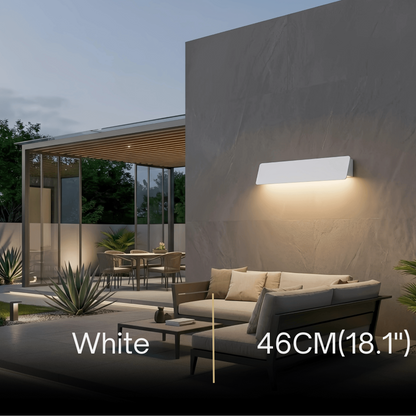 Arcato Modern Outdoor Wall Lamp - White/Black Metal Rectangular Design for Garden