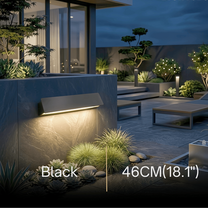 Arcato Modern Outdoor Wall Lamp - White/Black Metal Rectangular Design for Garden