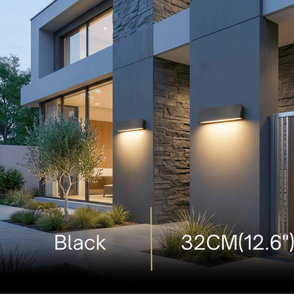 Arcato Modern Outdoor Wall Lamp - White/Black Metal Rectangular Design for Garden