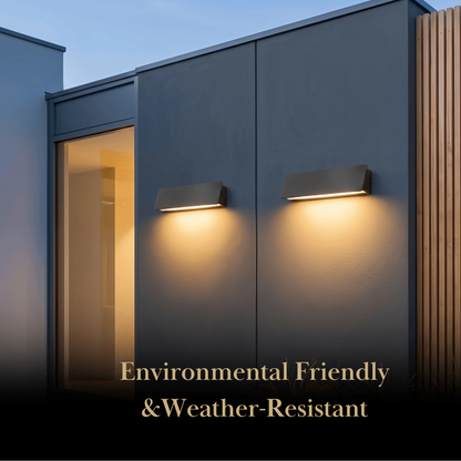 Arcato Modern Outdoor Wall Lamp - White/Black Metal Rectangular Design for Garden