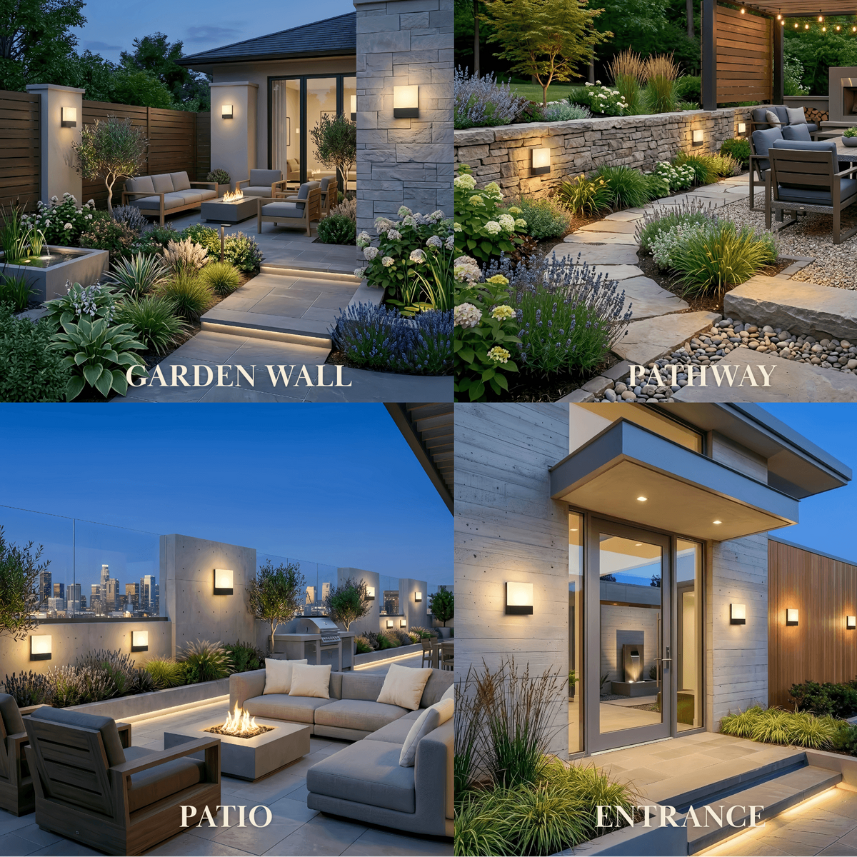 Arcato Modern Outdoor Wall Lamp --Metal/Acrylic Square Design for Garden