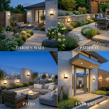 Arcato Modern Outdoor Wall Lamp --Metal/Acrylic Square Design for Garden