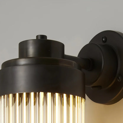 Irondale Modern Outdoor Wall Lamp - Bronze Glass Cylindrical Design for Garden & Patio