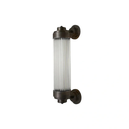 Irondale Modern Outdoor Wall Lamp - Bronze Glass Cylindrical Design for Garden & Patio