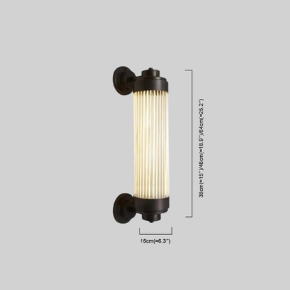 Irondale Modern Outdoor Wall Lamp - Bronze Glass Cylindrical Design for Garden & Patio