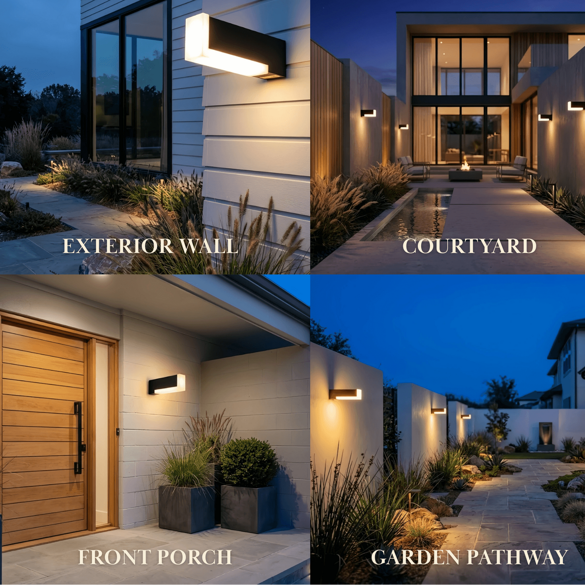 Irondale Modern Outdoor Wall Lamp - Black Metal & Acrylic Irregular Design for Garden