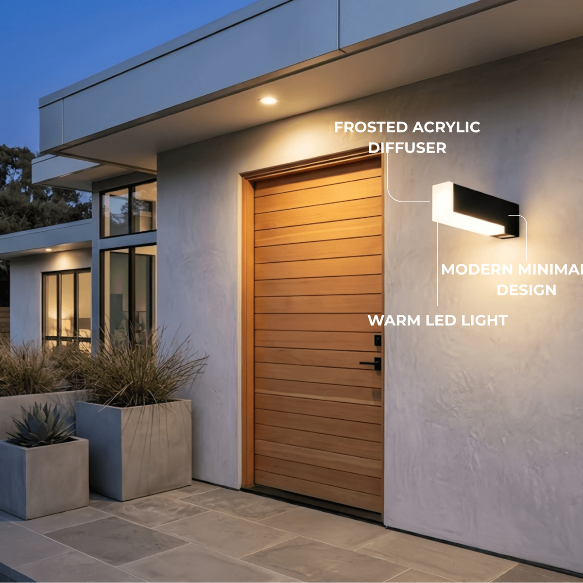 Irondale Modern Outdoor Wall Lamp - Black Metal & Acrylic Irregular Design for Garden