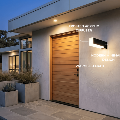 Irondale Modern Outdoor Wall Lamp - Black Metal & Acrylic Irregular Design for Garden