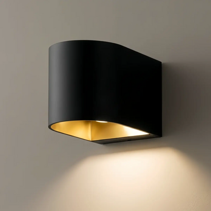 Irondale Industrial Cylindrical Wall Lamp – Black Metal for Outdoor Use