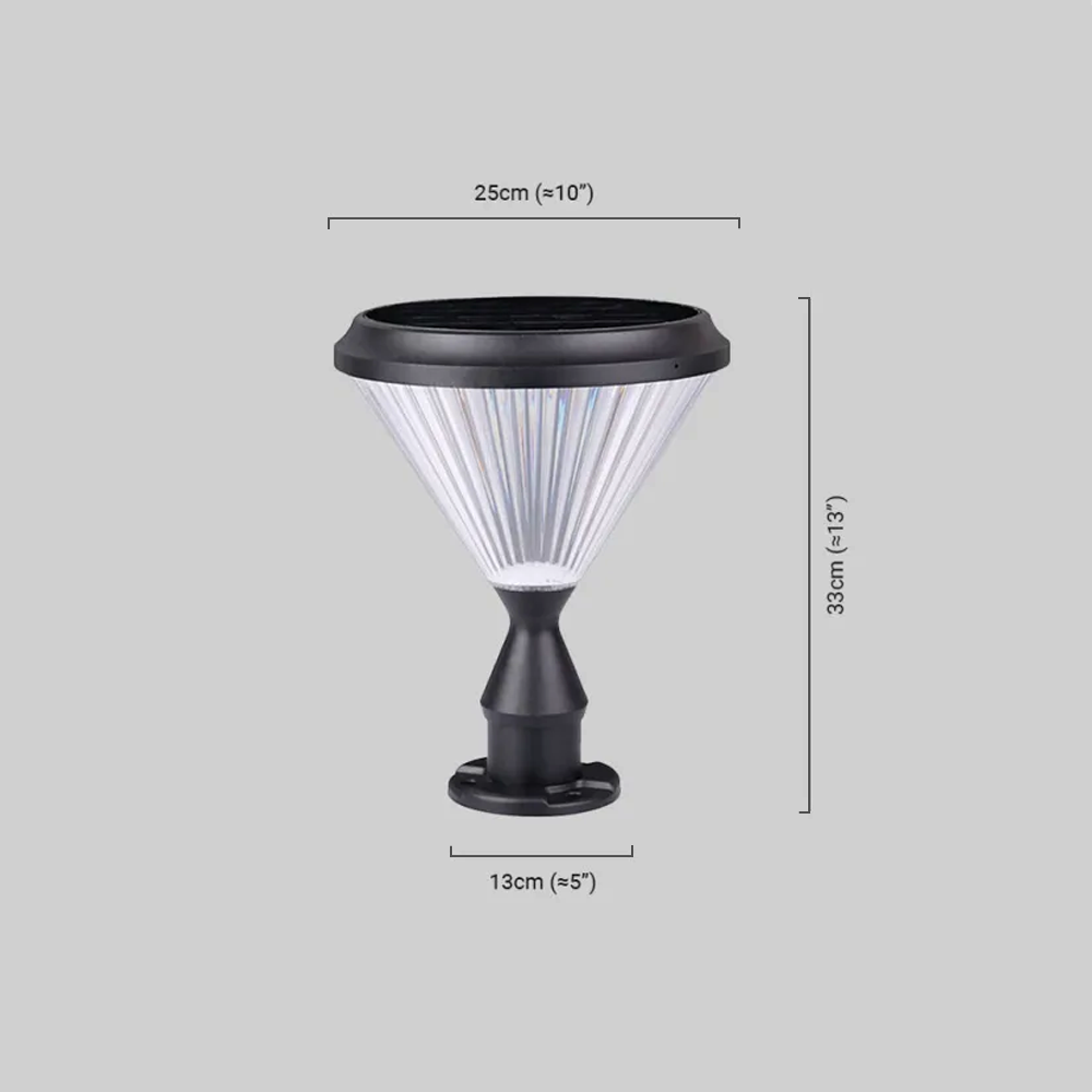 Arcato Modern Diamond Outdoor Pillar Light – Black Metal/Acrylic for Patio