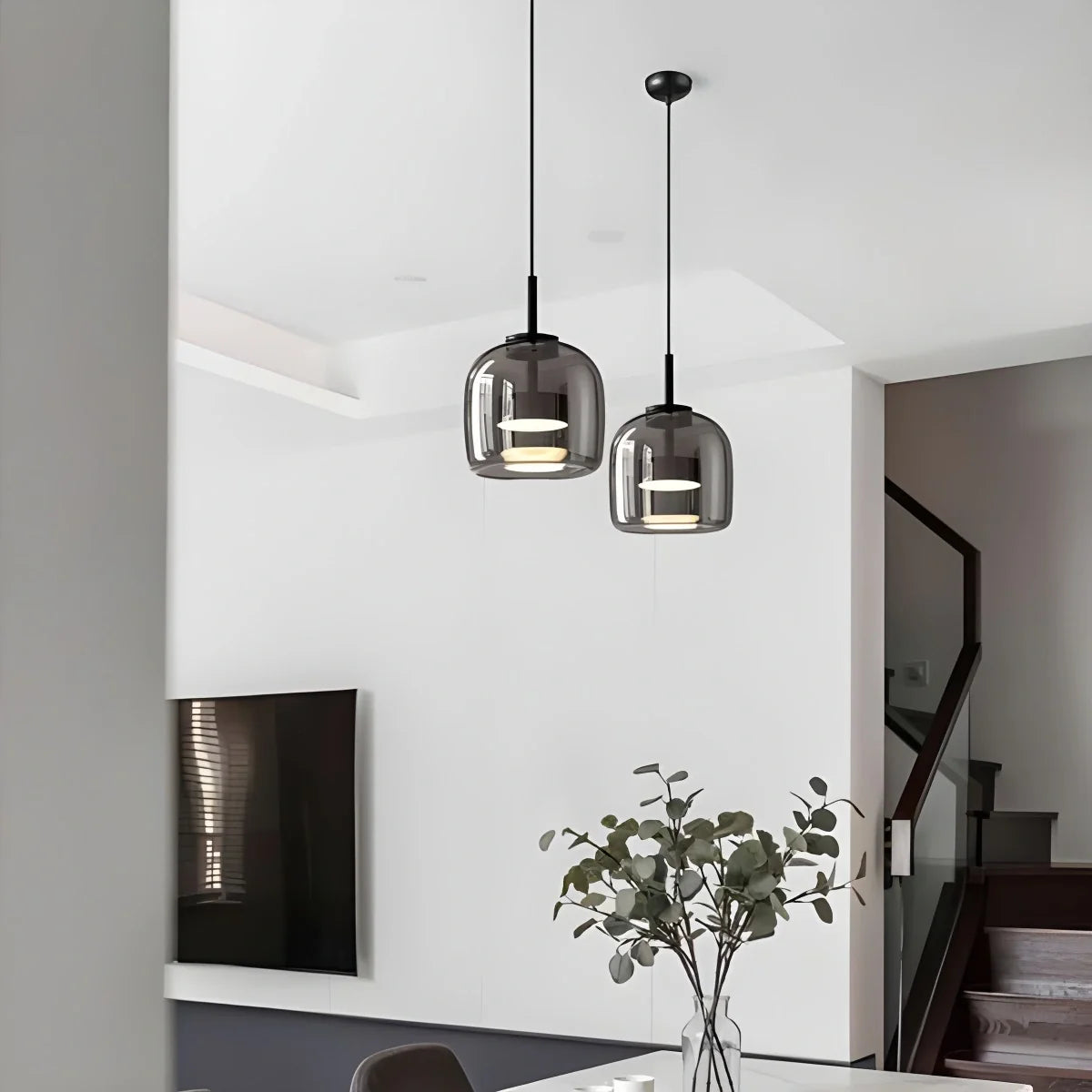 Nuvlightgold and glass pendant light