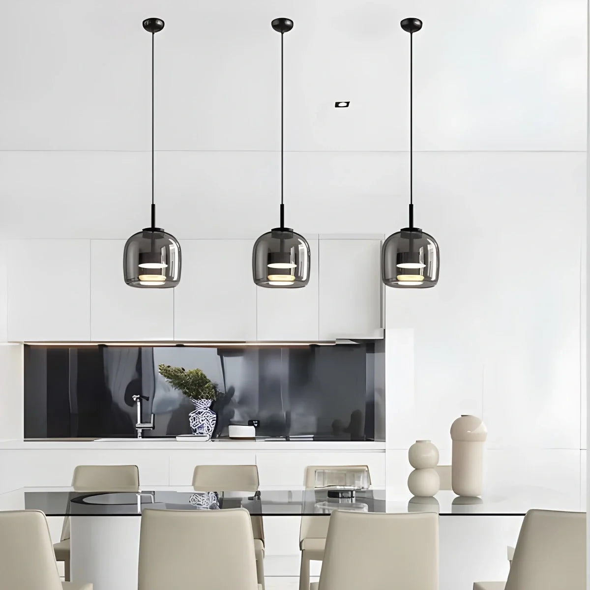 Nuvlightclear glass pendant lights for kitchen island