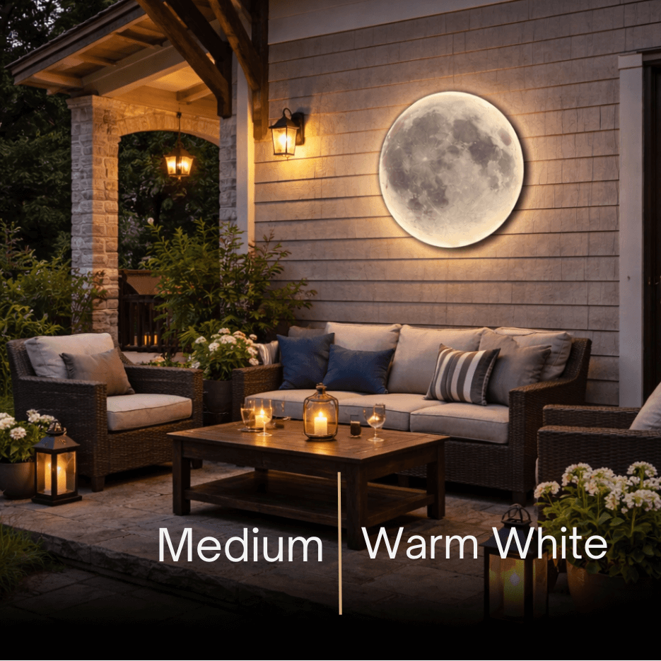 Moon Wall Light Luna, Waterproof Outdoor Moon Sconce for Patio Garden & Bathroom